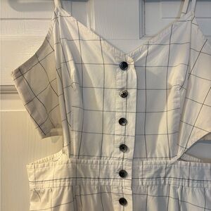 Madewell White and Black Patterned Dress